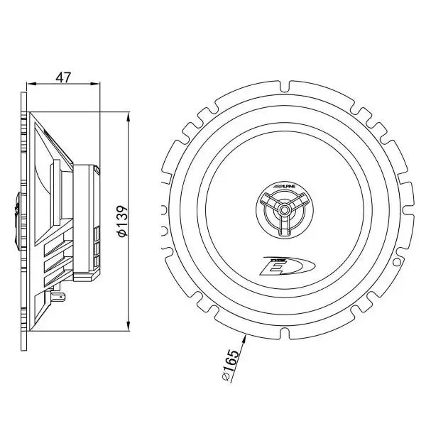 ALPINE SXE 1725S 16.5SM AUTO SPEAKERS