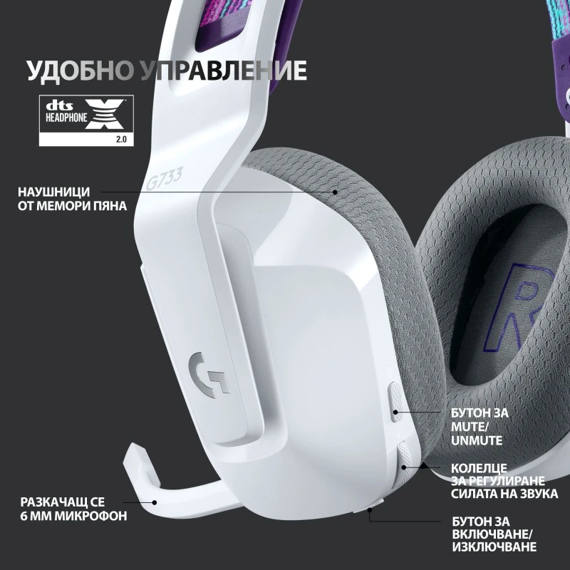 LOGITECH 981-000883 G733 HEADSEAT WHITE