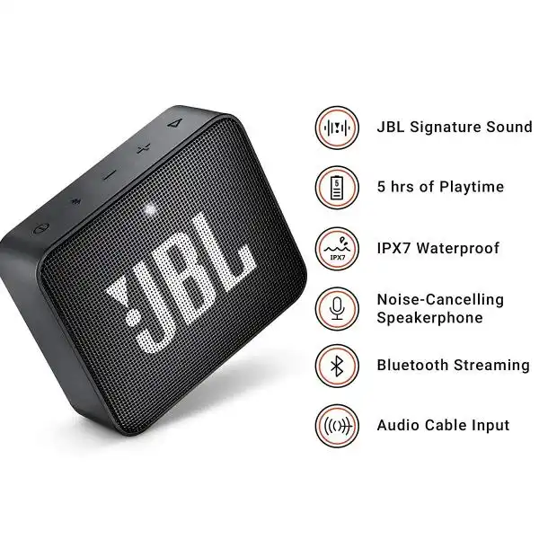 JBL GO 2 BLACK PORTABLE SPEAKER