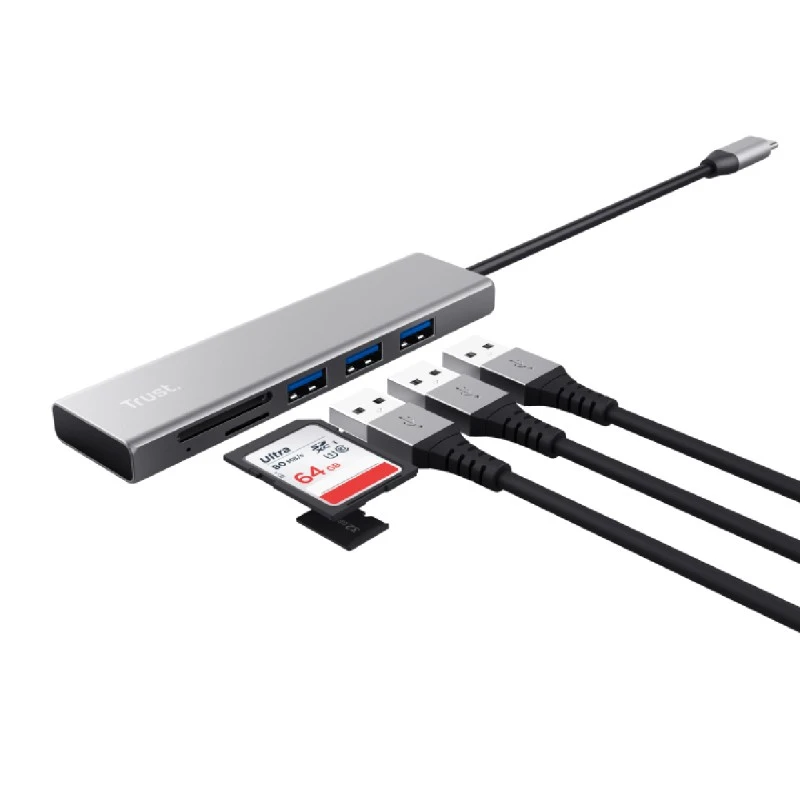 TRUST 24191 HALYX FAST USB-C HUB & CARD READER