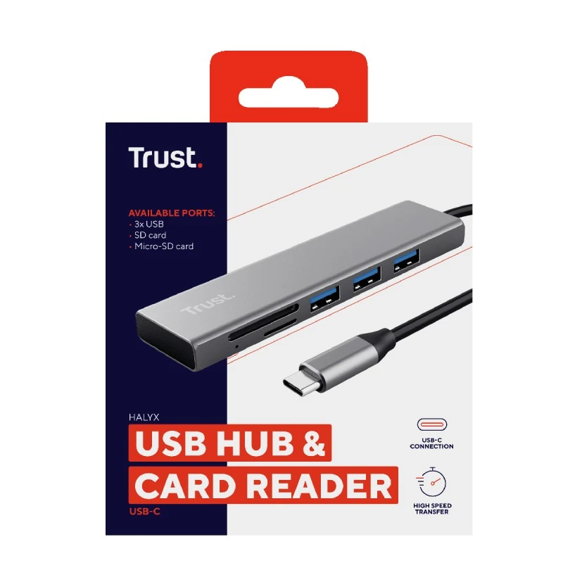 TRUST 24191 HALYX FAST USB-C HUB & CARD READER