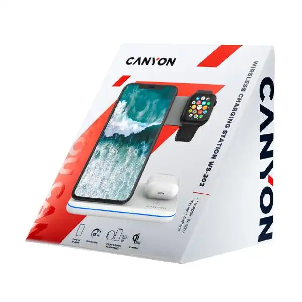 CANYON CNS-WCS303W  3IN1 WIRELESS CHARGER
