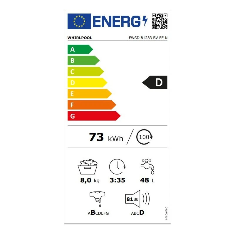 WHIRLPOOL FWSD 81283 BV EE N