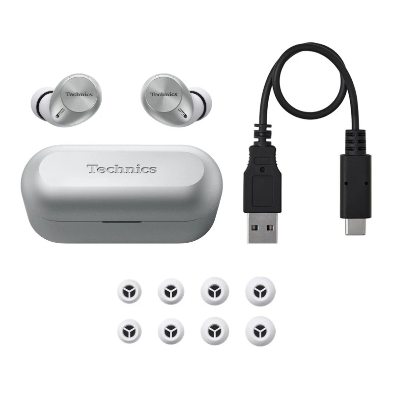 TECHNICS EAH-AZ40E-S HEADPHONES WITH MIC SILVER