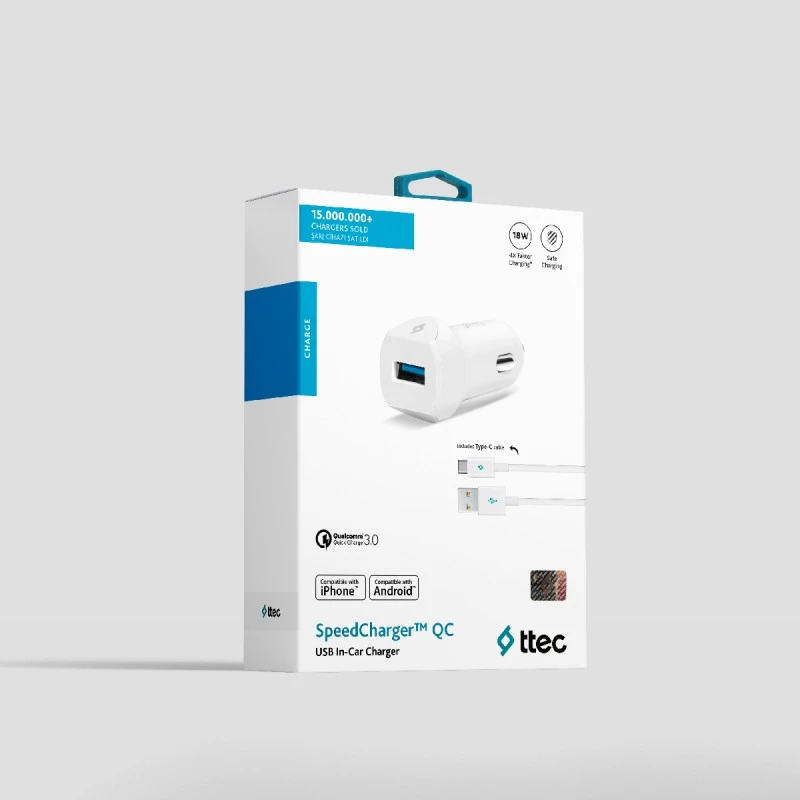 TTEC SPEEDCHARGER З. ЗА К. 12V,18W,БЯЛО