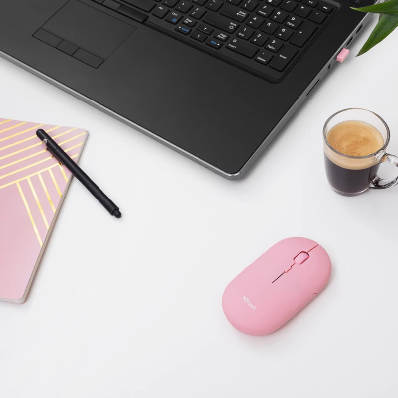 TRUST 24125 PUCK WRL RCHRGABLE MOUSE PNK