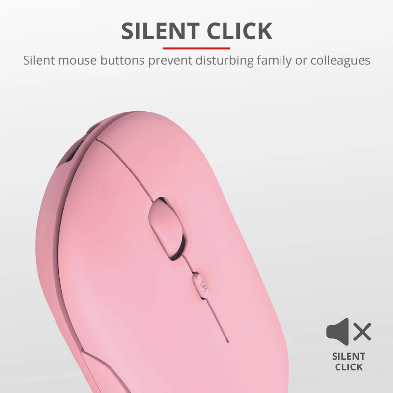 TRUST 24125 PUCK WRL RCHRGABLE MOUSE PNK