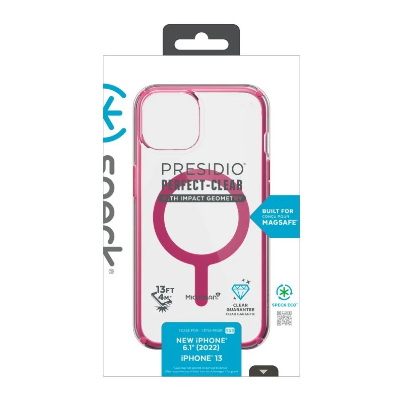 SPECK IPHONE 14 PRESIDIO CLEAR+PINK GEO + MAGSAFE