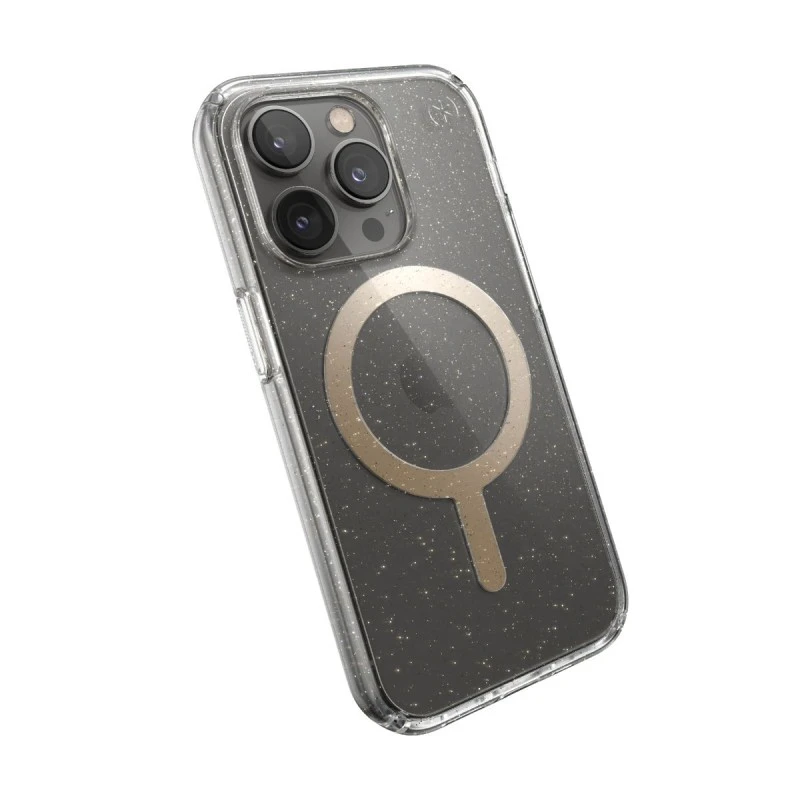 SPECK IPHONE 14 PRO PRESIDIO 2 CLEAR GLITTER / GOLD MAGSAFE