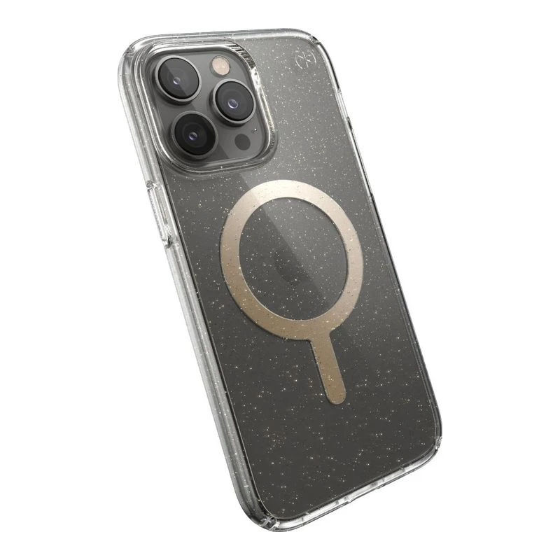 SPECK IPHONE 14 PRO MAX PRESIDIO 2 CLEAR/GLITTER GOLD-MAG