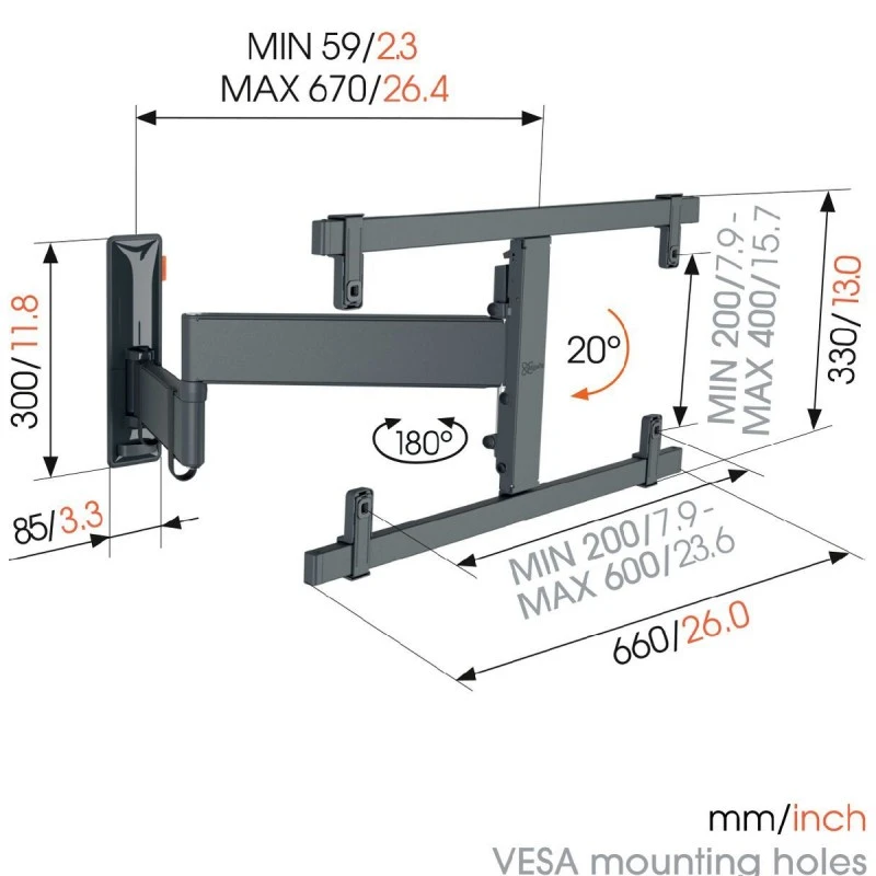 VOGEL'S TVM 3663 СТОЙКА ЗА LED/OLED TV 40-77'' С ДВЕ РАМЕНА