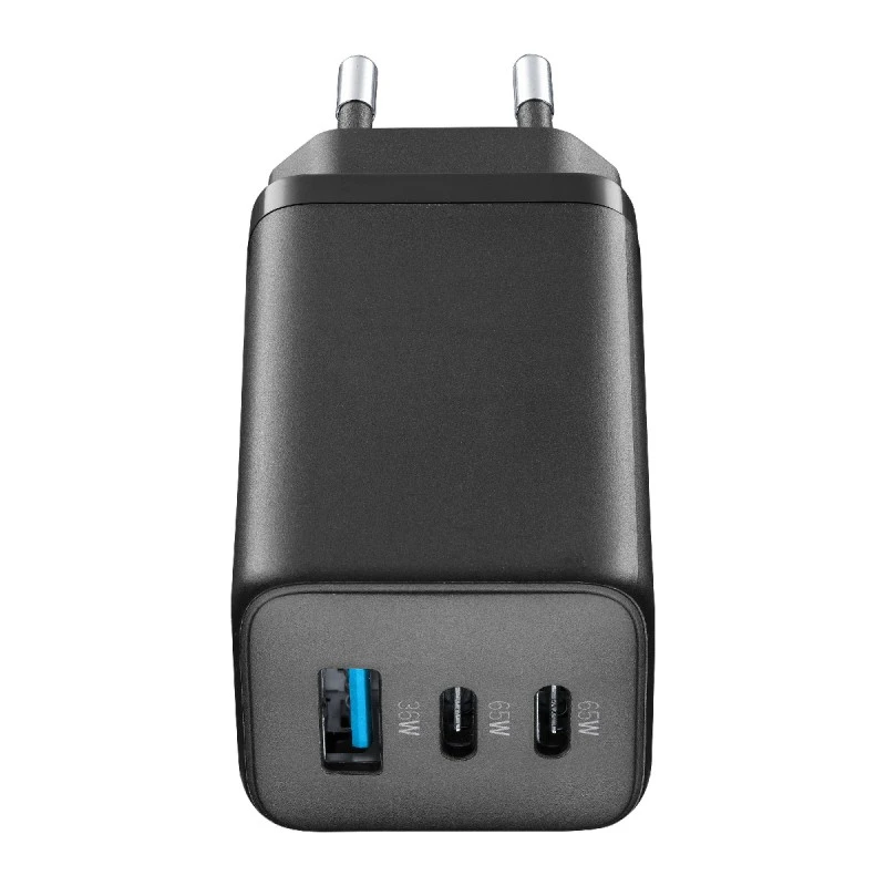 CELLULAR ЗАРЯДНО 220V PD GAN USB 2XUSB-C 65W ЧЕРНО