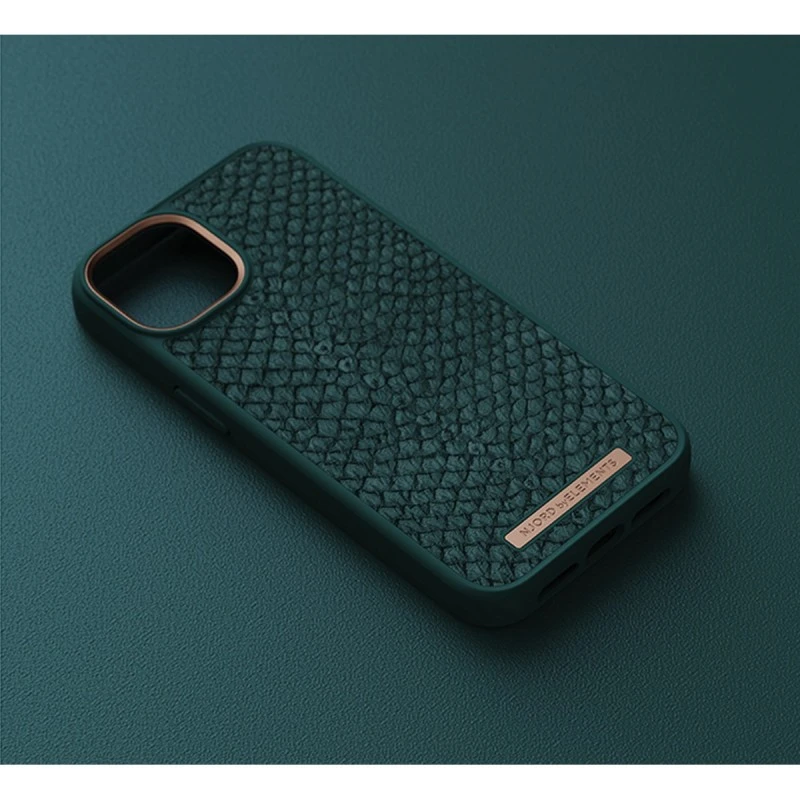 NJORD MAGSAFE КАЛЪФ КОЖА ОТ СЬОМГА ЗА IPHONE 14 PROMAX ЗЕЛЕН