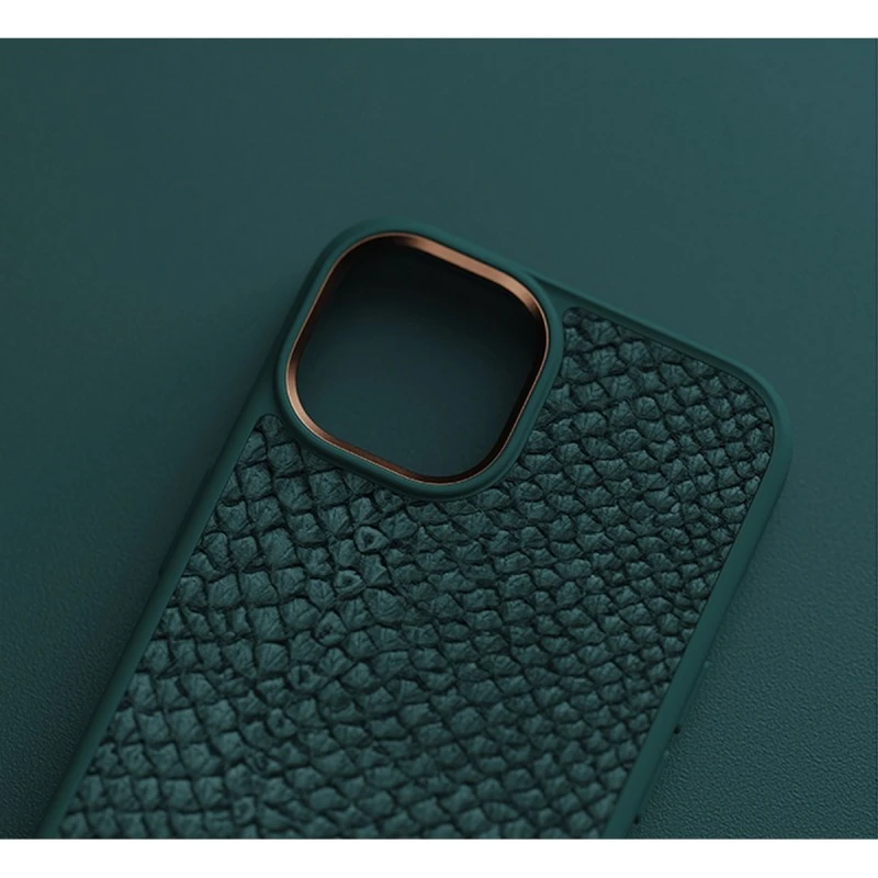 NJORD MAGSAFE КАЛЪФ КОЖА ОТ СЬОМГА ЗА IPHONE 14 PROMAX ЗЕЛЕН