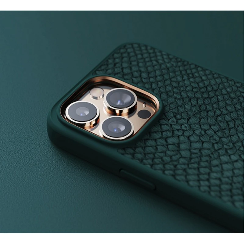 NJORD MAGSAFE КАЛЪФ КОЖА ОТ СЬОМГА ЗА IPHONE 14 PRO ЗЕЛЕН