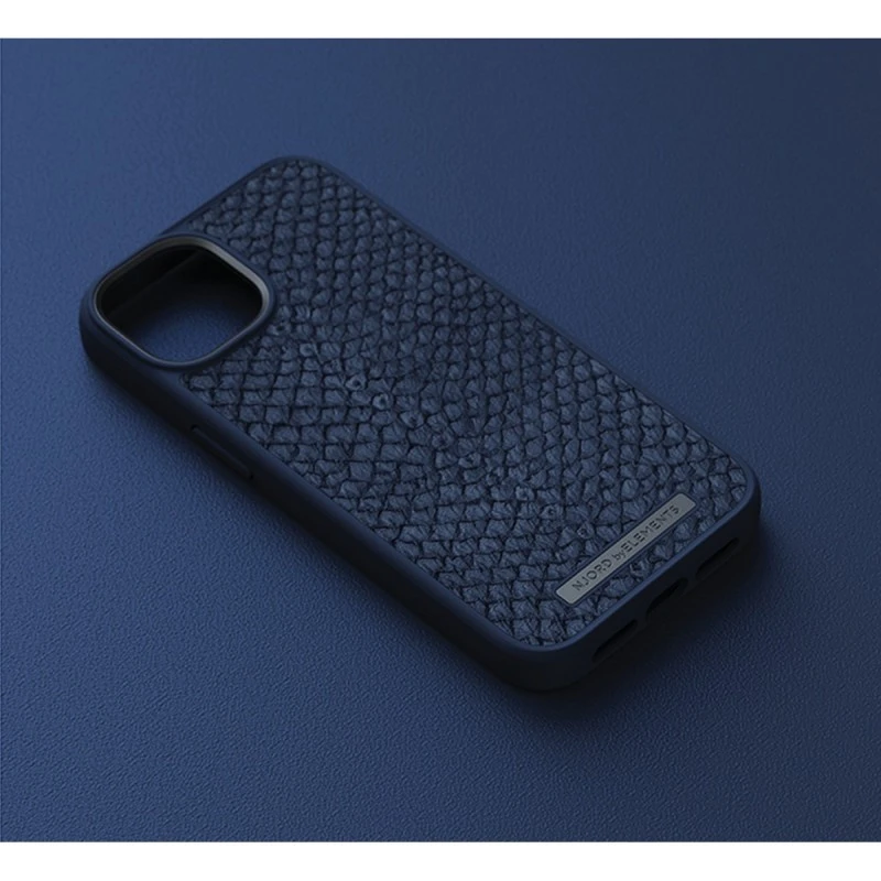 NJORD MAGSAFE КАЛЪФ КОЖА ОТ СЬОМГА ЗА IPHONE 14 PLUS СИН