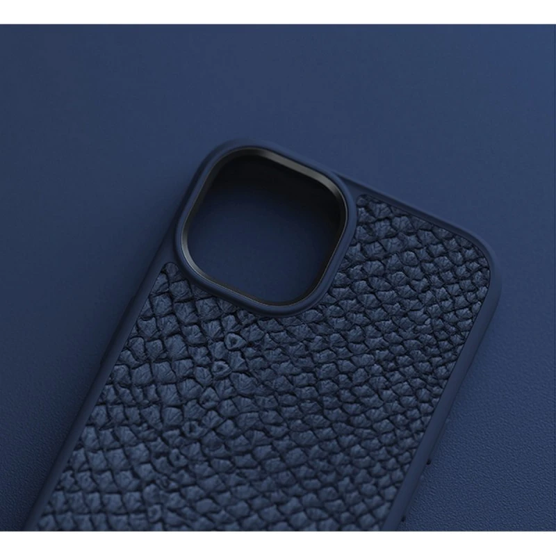 NJORD MAGSAFE КАЛЪФ КОЖА ОТ СЬОМГА ЗА IPHONE 14 PLUS СИН