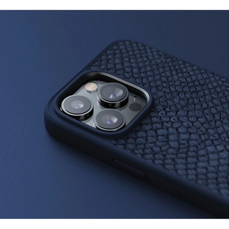 NJORD MAGSAFE КАЛЪФ КОЖА ОТ СЬОМГА ЗА IPHONE 14 PLUS СИН