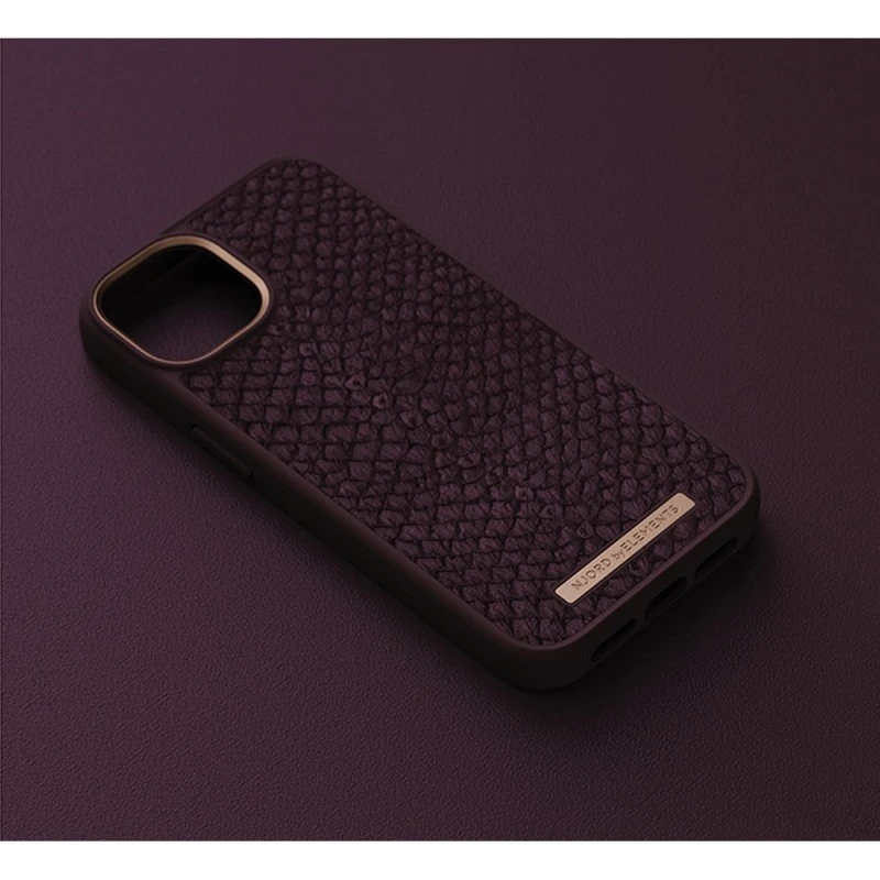 NJORD MAGSAFE КАЛЪФ КОЖА ОТ СЬОМГА ЗА IPHONE 14 КАФЯВ