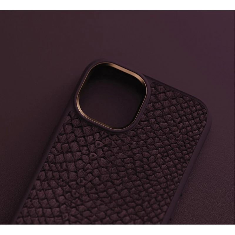 NJORD MAGSAFE КАЛЪФ КОЖА ОТ СЬОМГА ЗА IPHONE 14 КАФЯВ