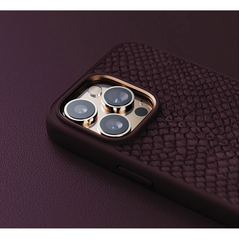 NJORD MAGSAFE КАЛЪФ КОЖА ОТ СЬОМГА ЗА IPHONE 14 КАФЯВ