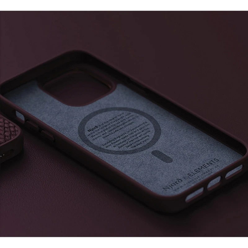 NJORD MAGSAFE КАЛЪФ КОЖА ОТ СЬОМГА ЗА IPHONE 14 КАФЯВ