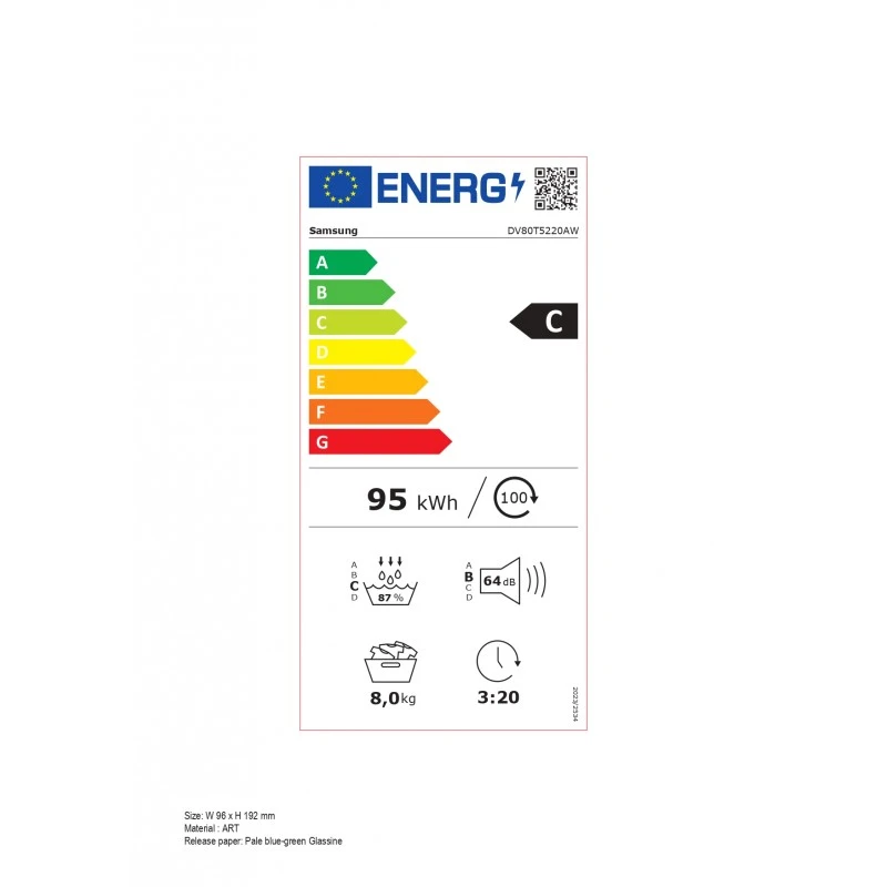 SAMSUNG DV80T5220AW/S7