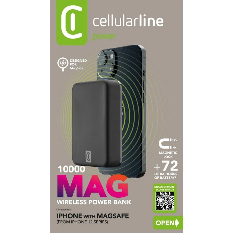 CELLULAR ВЪНШНА БАТЕРИЯ С MAGSAFE 10000 MAH ЧЕРНА
