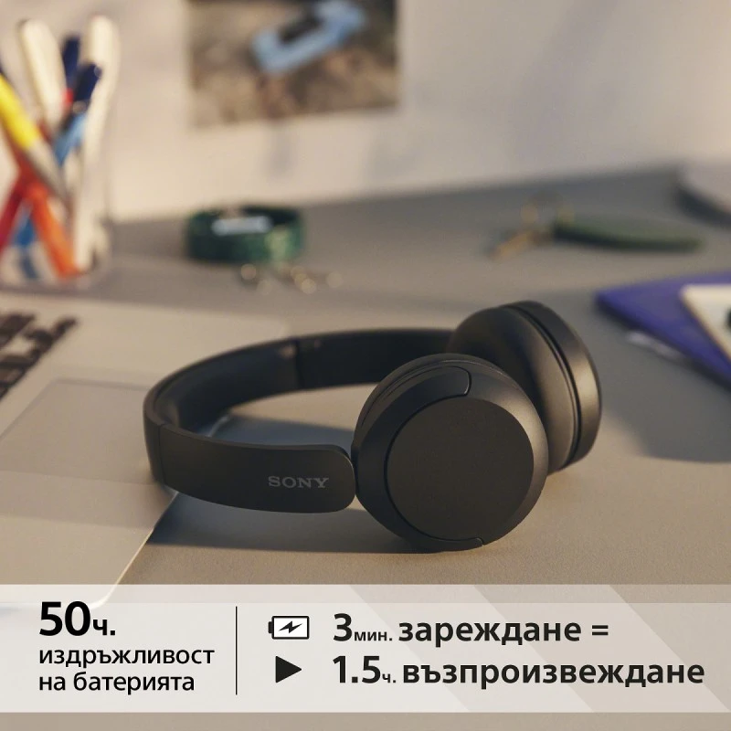 SONY WH-CH520B WIRELESS BLUETOOTH HEADPHONES BLACK