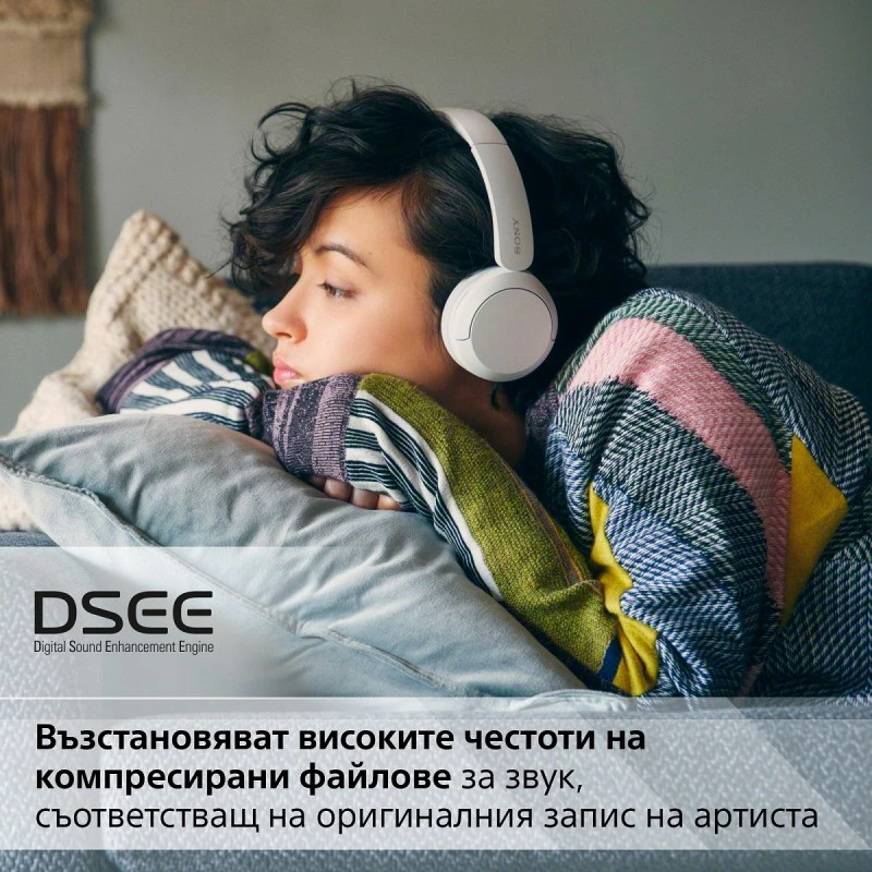 SONY WH-CH520W WIRELESS BLUETOOTH HEADPHONES WHITE