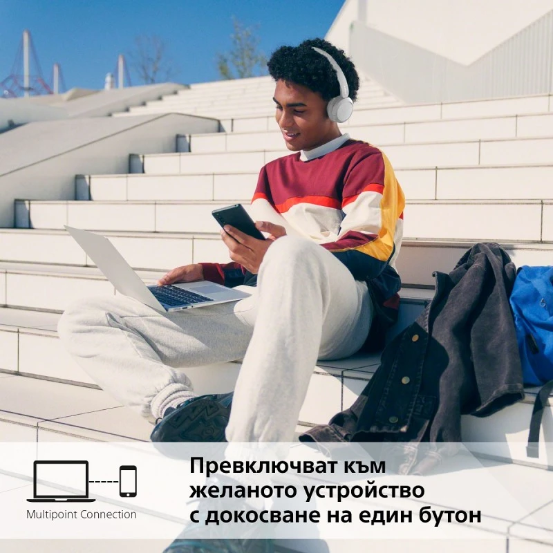 SONY WH-CH520W WIRELESS BLUETOOTH HEADPHONES WHITE