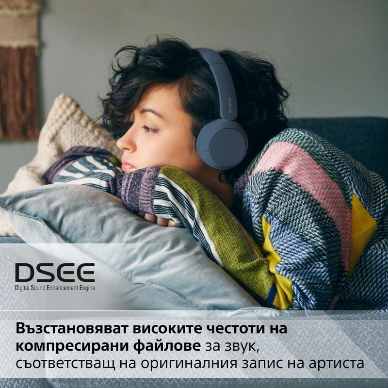 SONY WH-CH520L WIRELESS BLUETOOTH HEADPHONES BLUE