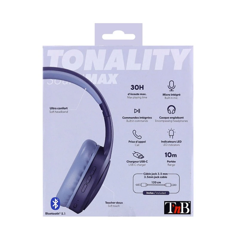 TNB TONALITY WIRELESS HEADPHONES BLUE