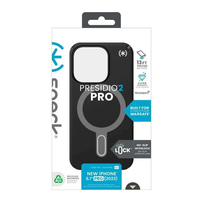 SPECK IPHONE 15 PRO PRESIDIO 2 PRO BLACK+MAGSAFE+CLICK LOCK