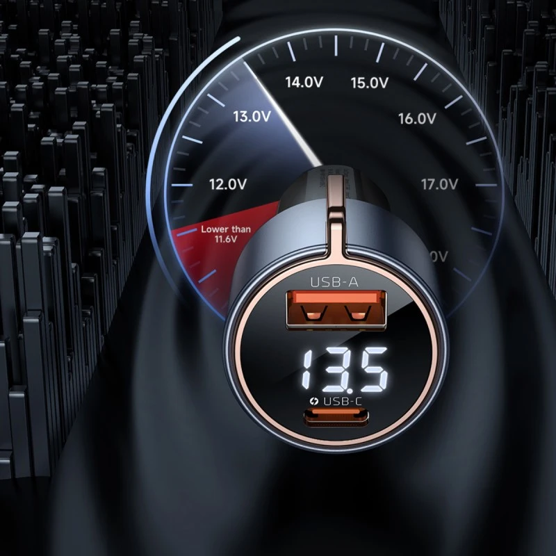 XMART DUAL USB CAR CHARGER USB 3.0+USB TYPE-C QC3.0+PD75W