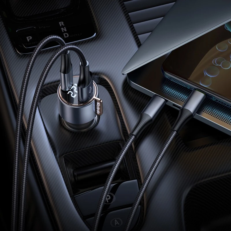 XMART DUAL USB CAR CHARGER USB 3.0+USB TYPE-C QC3.0+PD75W