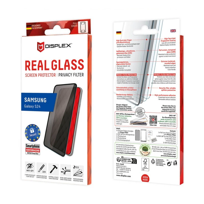 DISPLEX ПРОТЕКТОР SAMSUNG S24 10H REAL GLASS FC PRIVACY 3D