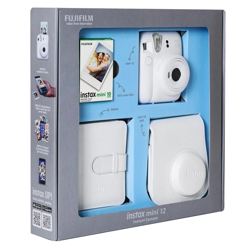 FUJIFILM INSTAX MINI 12 CLAY WHITE BUNDLE BOX