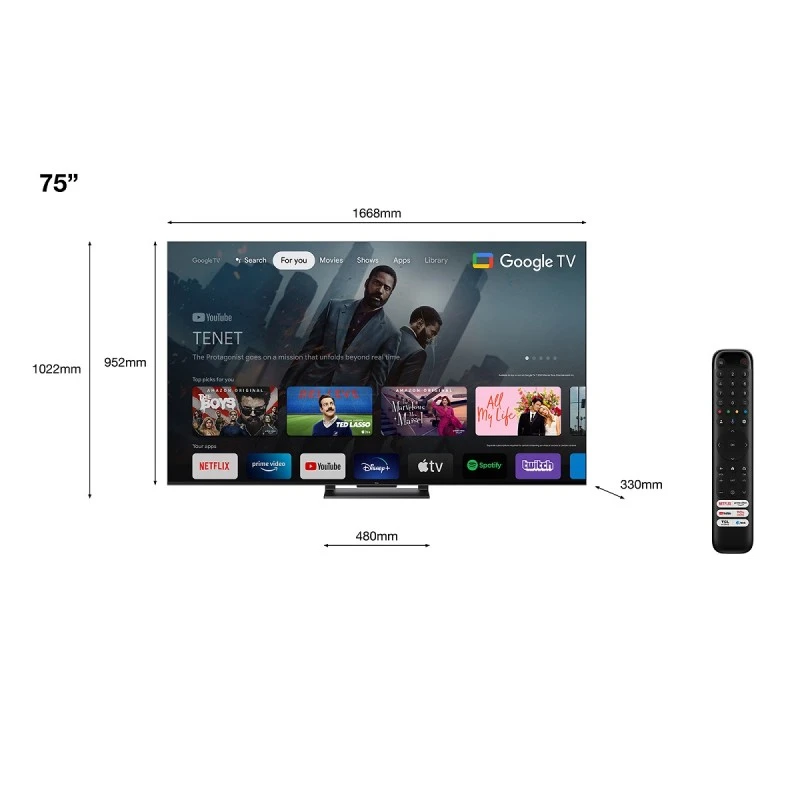 TCL 75C745 QLED SMART GOOGLE TV