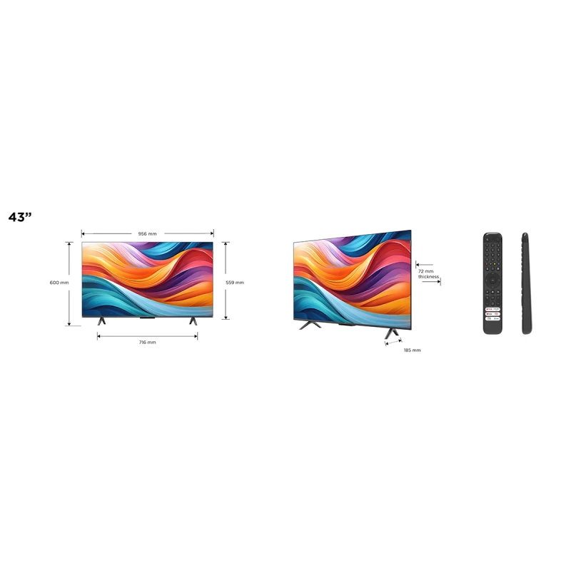 TCL 43T7B QLED SMART GOOGLE TV