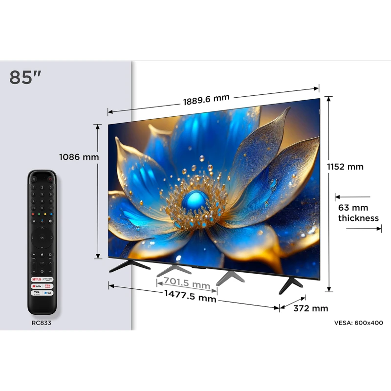 TCL 85P7K QLED SMART GOOGLE TV