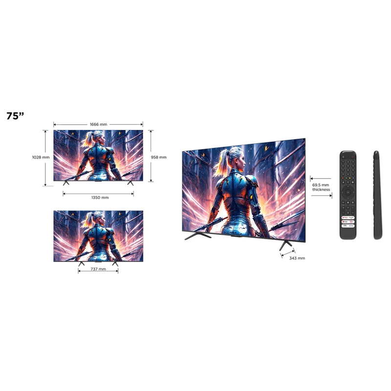 TCL 75T8B QLED SMART GOOGLE TV