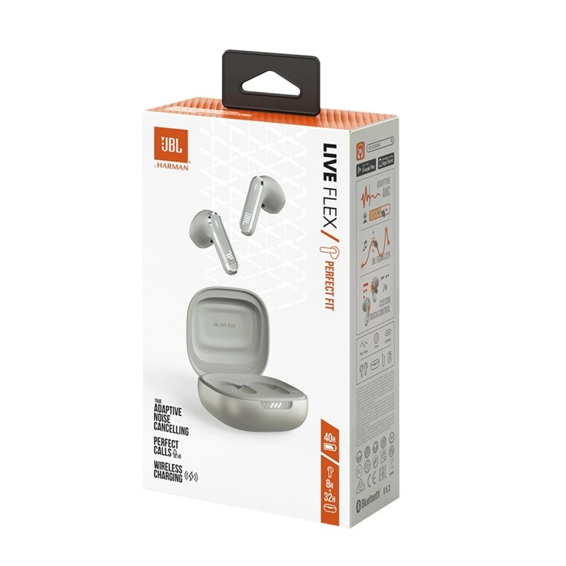 JBL LIVE FLEX HEADPHONES SILVER