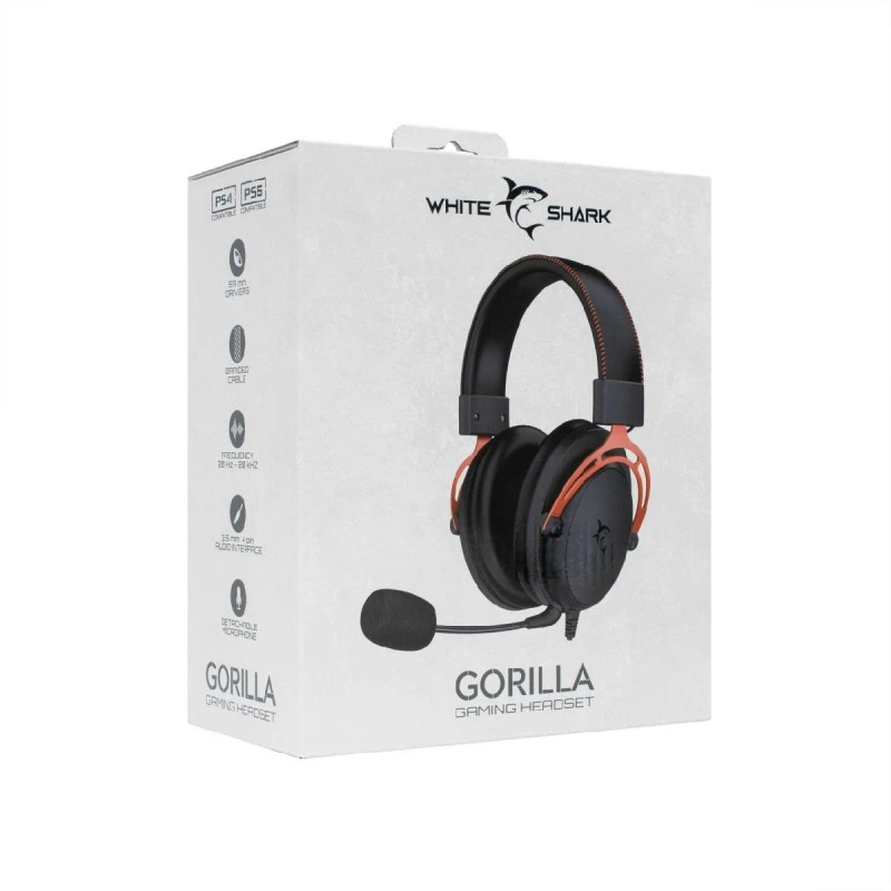 WHITE SHARK HEADSET GH-2341 GORILLA BLACK/RED