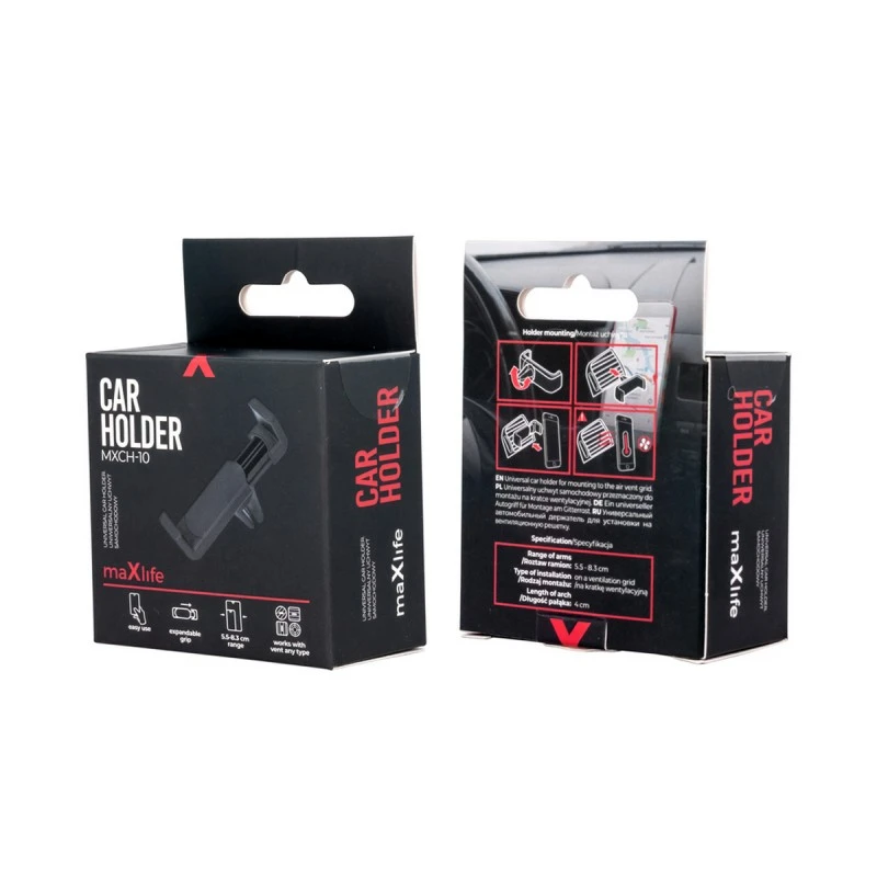 MAXLIFE MXCH-1 СТОЙКА ЗА КОЛА ЗА ВЪЗДУХОВОД ЧЕРНА