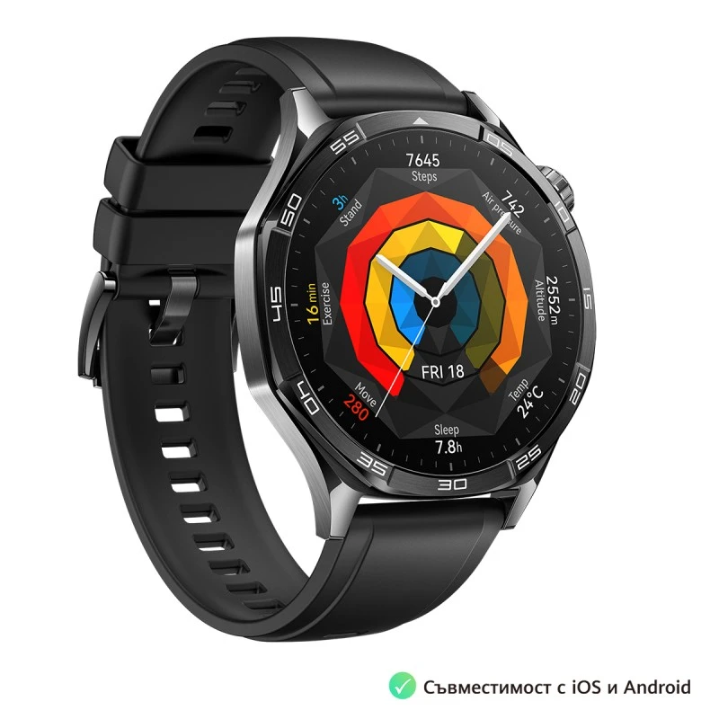 HUAWEI WATCH GT5 BLACK RUBBER 46 MM