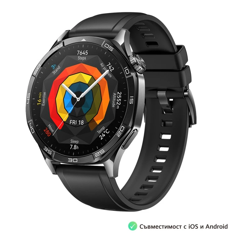 HUAWEI WATCH GT5 BLACK RUBBER 46 MM