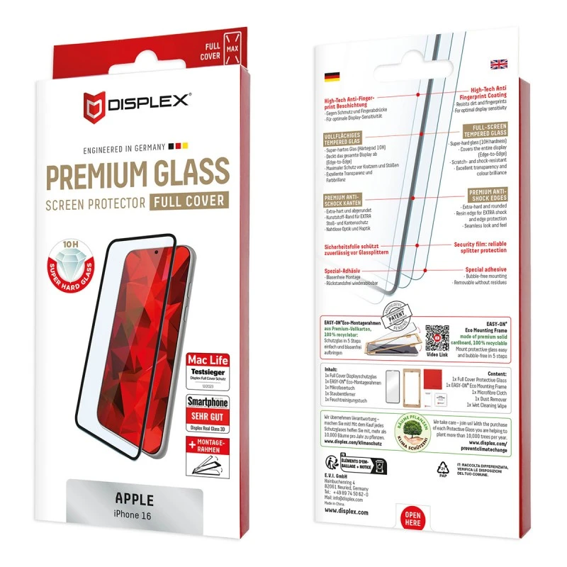 DISPLEX 02014 IPHONE 16 REAL GLASS FULL COVER 3D