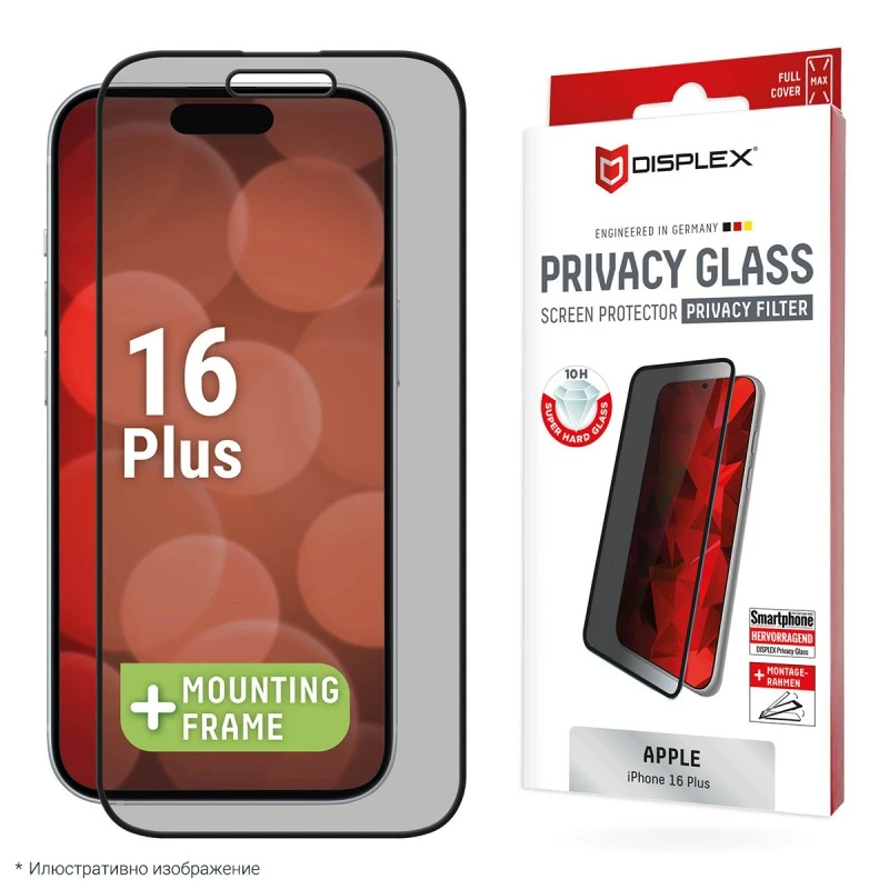 DISPLEX 02017 IPHONE 16 PLUS REAL GL.FULL COVER 3D PRIVACY