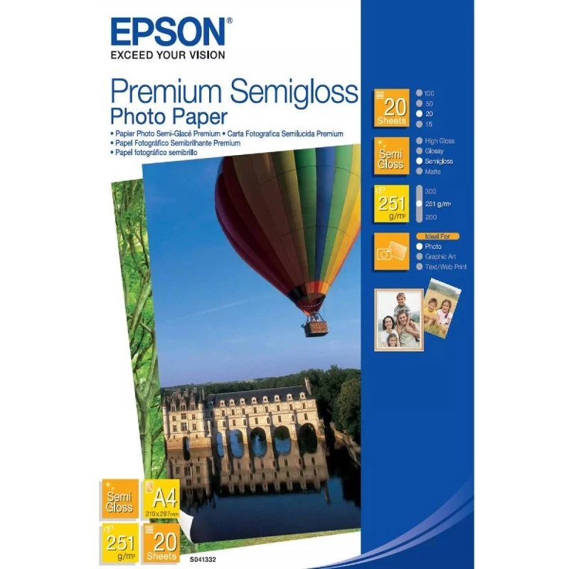 EPSON PREMIUM SEMIGLOSS A4 20 BLATT C13S041332